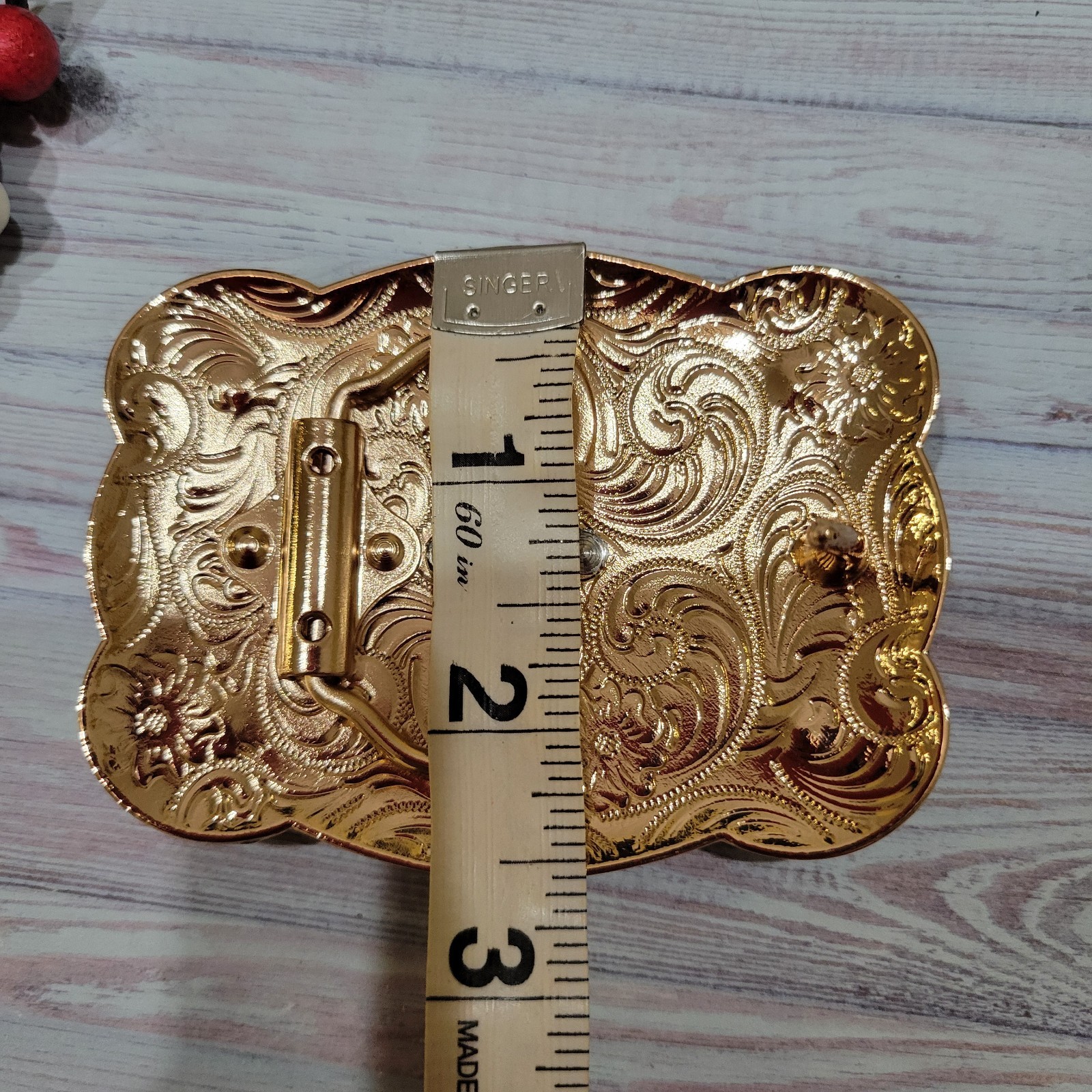 KIDS belt Buckle Saint jude San Judas Western belt Buckle Rose Tone & Silver