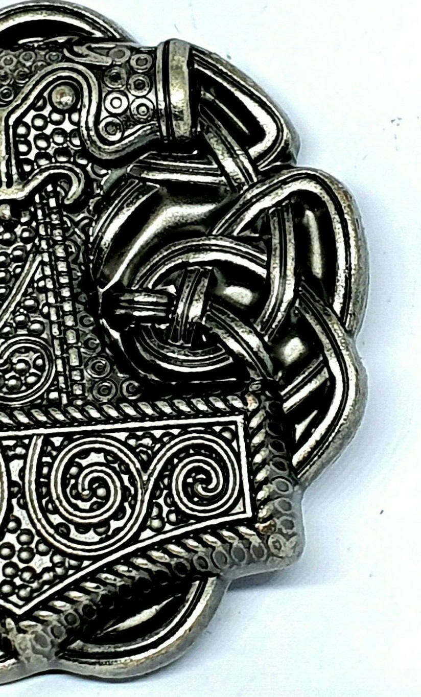 Thor&rsquo;s Hammer Belt Buckle Viking Celtic Raven Skane Metal Pewter Buckle Only