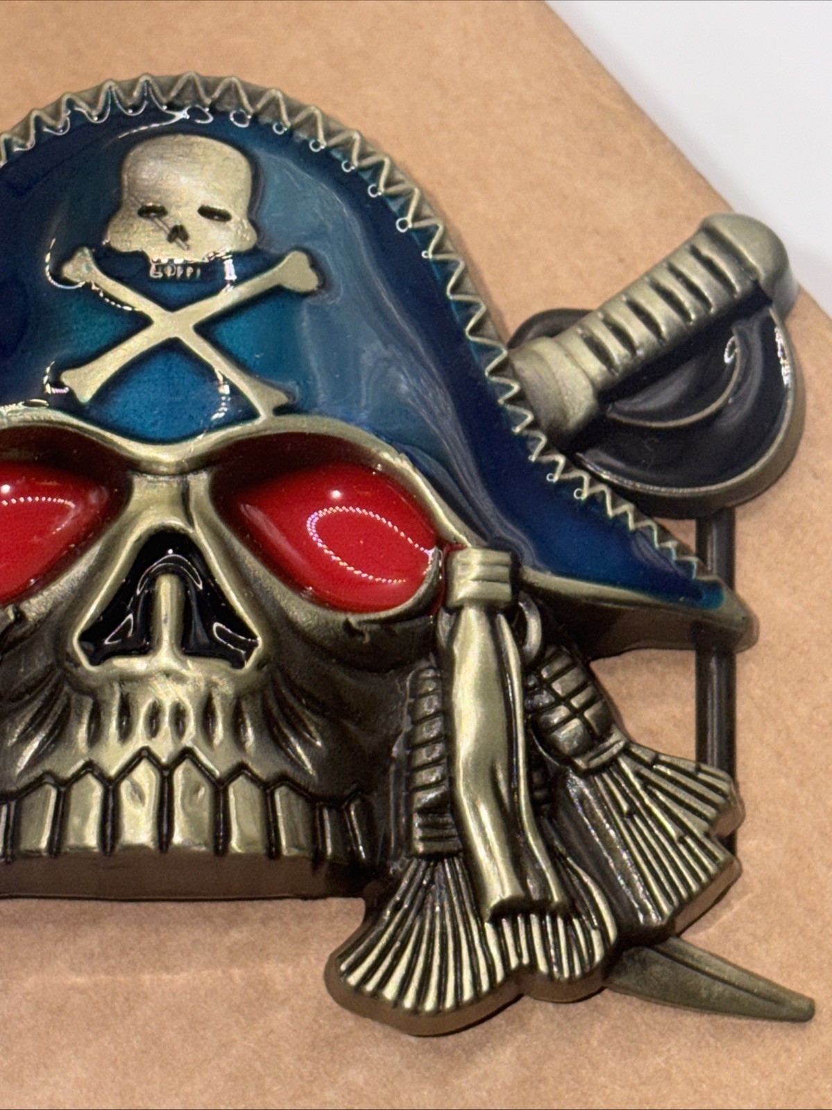 Skull Belt Buckle Green Pirate Metal Zinc Alloy New Western Casual Fashion Style
