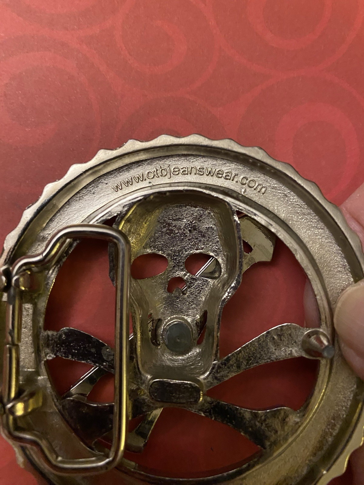 Vintage Skull & Crossbones Drinking Game with Spinner Belt Buckle