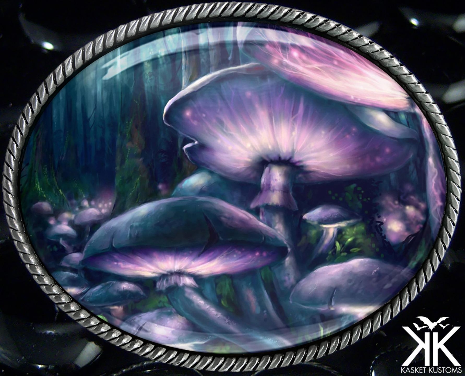 Magic Mushroom Belt Buckle – Psychedelic Fantasy Handmade Quality Buckle – 231