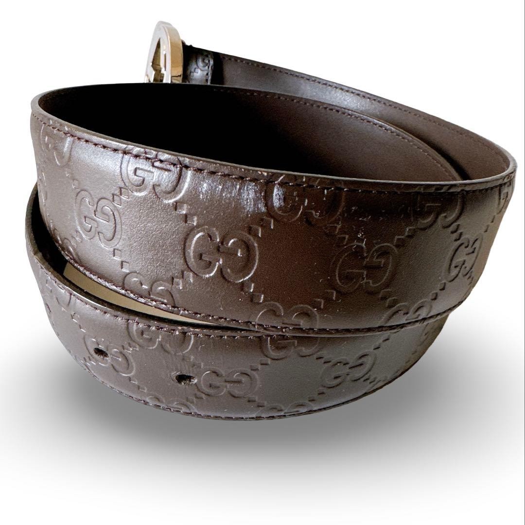 GUCCI Pre-Owned 411924 sima Interlocking Leather Belt