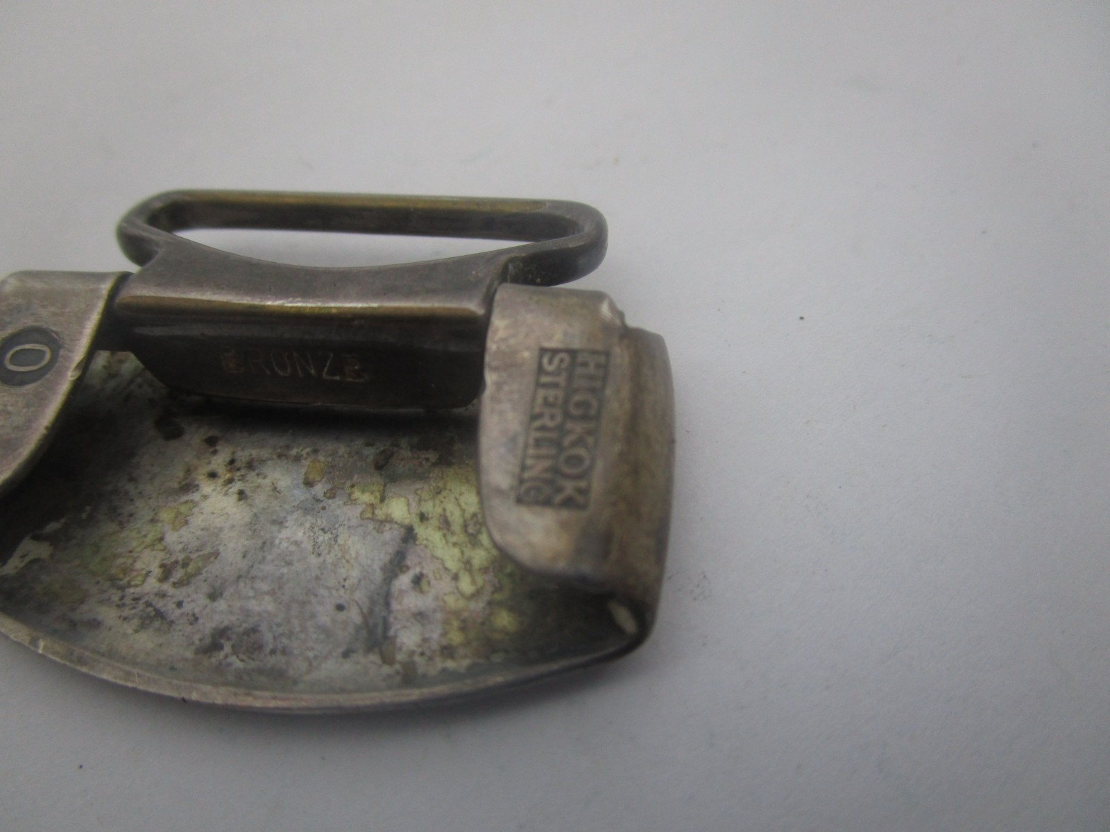 Antique Art Deco Hickok Sterling Silver Monogram Belt Buckle