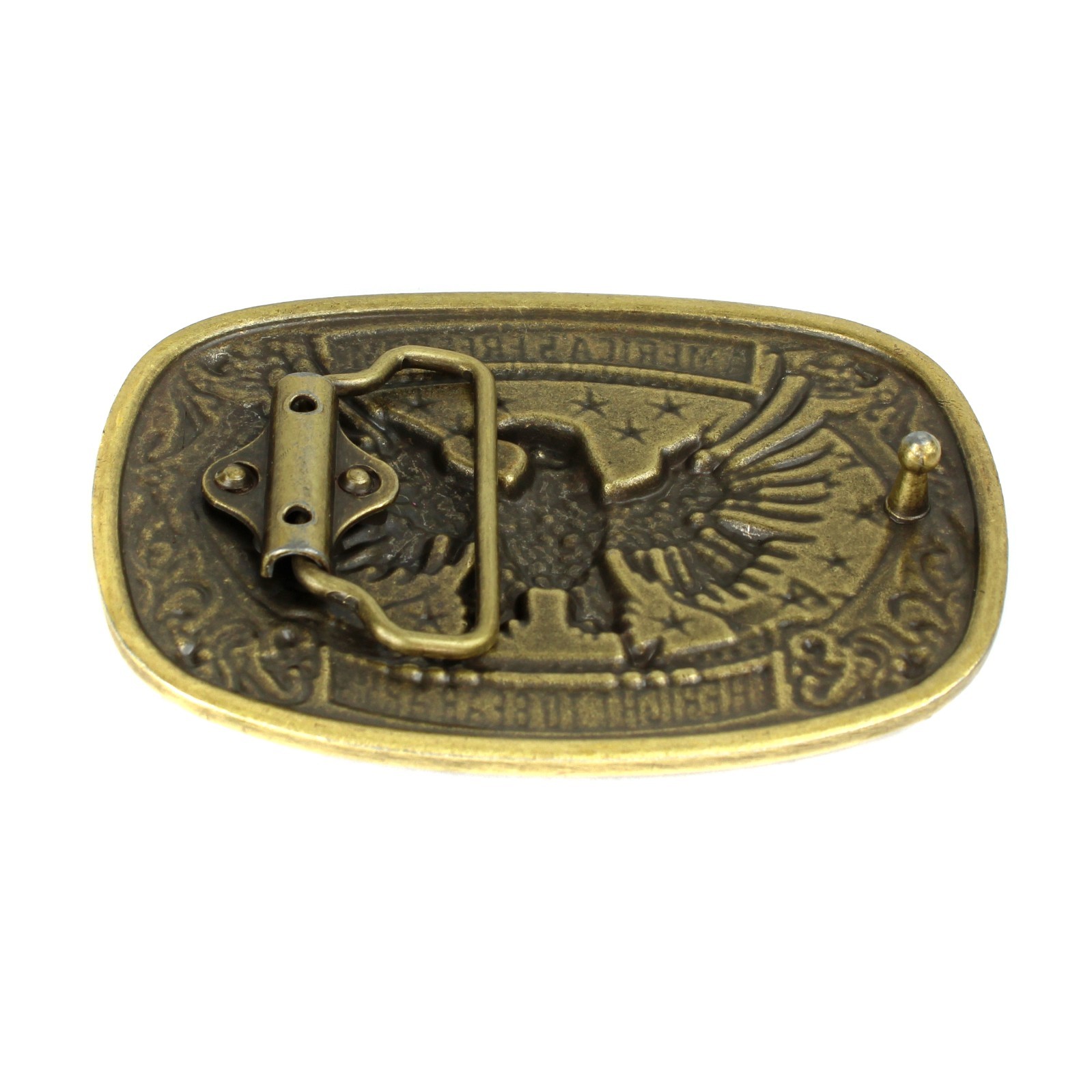 America&rsquo;s Freedom 2nd Amendment Eagle Belt Buckle Antique Bronze Fits 1.5&Prime; Belts