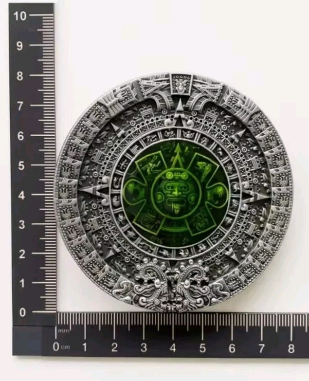 New Aztec Mayan calendar medallion round mens women&rsquo;s belt buckle 3&Prime; approx