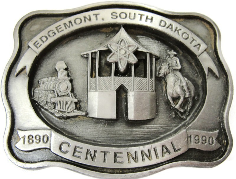 Edgemont South Dakota Centennial Belt Buckle 1890-1990 Train Horse #194/250