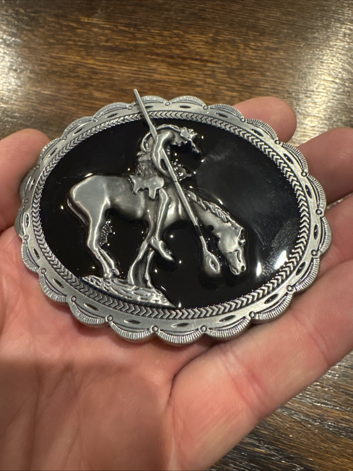 Indian Horse Belt Buckle Sioux Apache Comanche Rodeo Collector Native American
