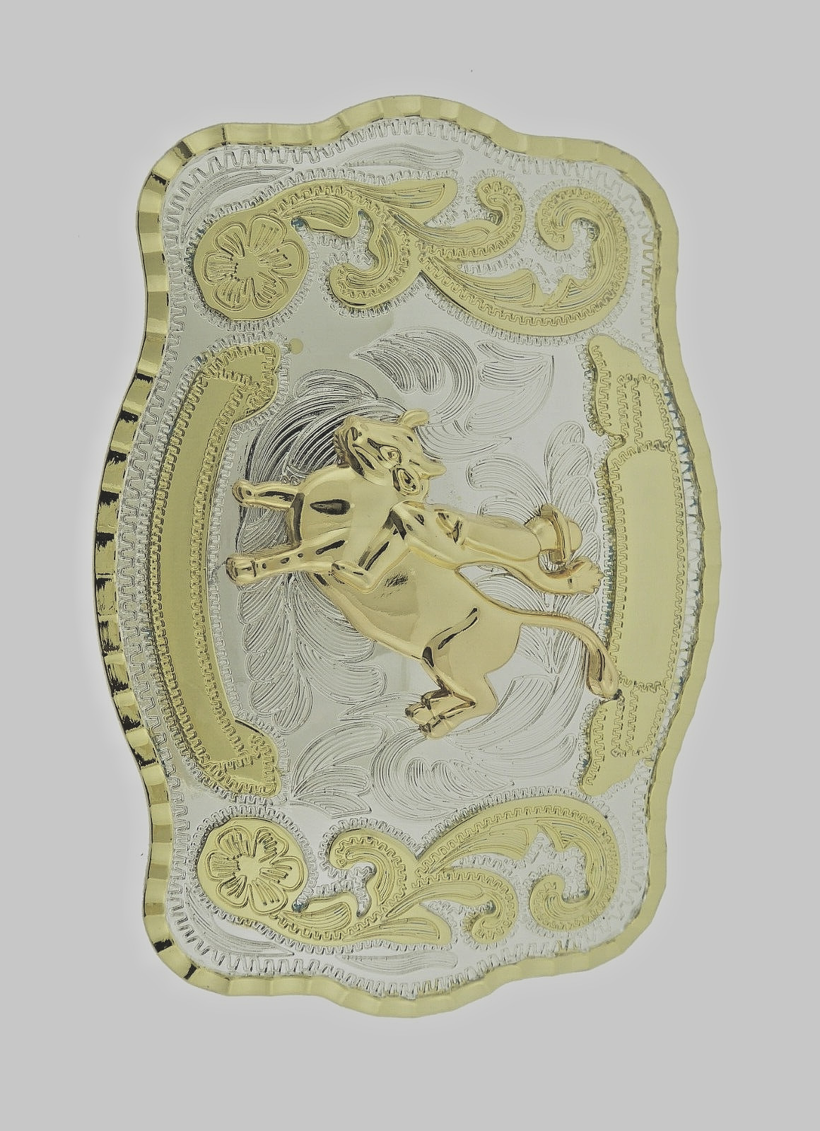 Rodeo Belt Buckle Gold Silver Metal Square Cowboy Men Women Vintage Texas State