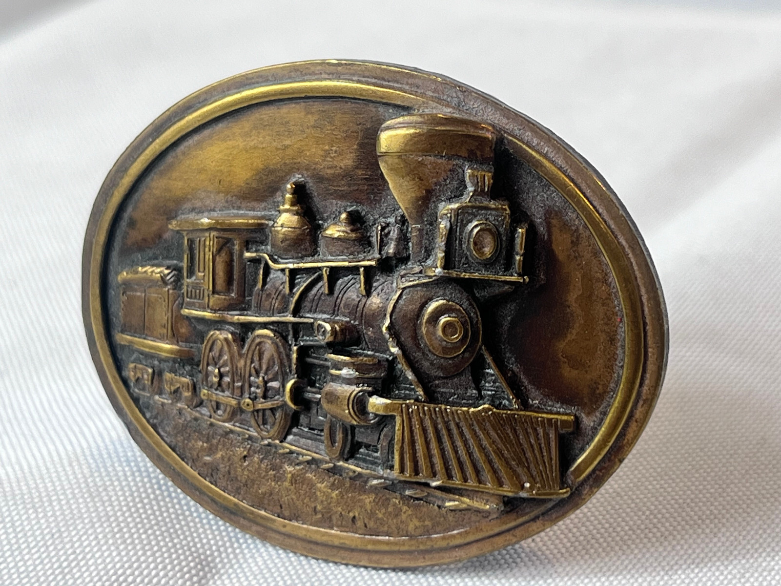 1984 Belt Buckle Bergamot Brass Works Train Steam Locomotive L-143 Rail Road