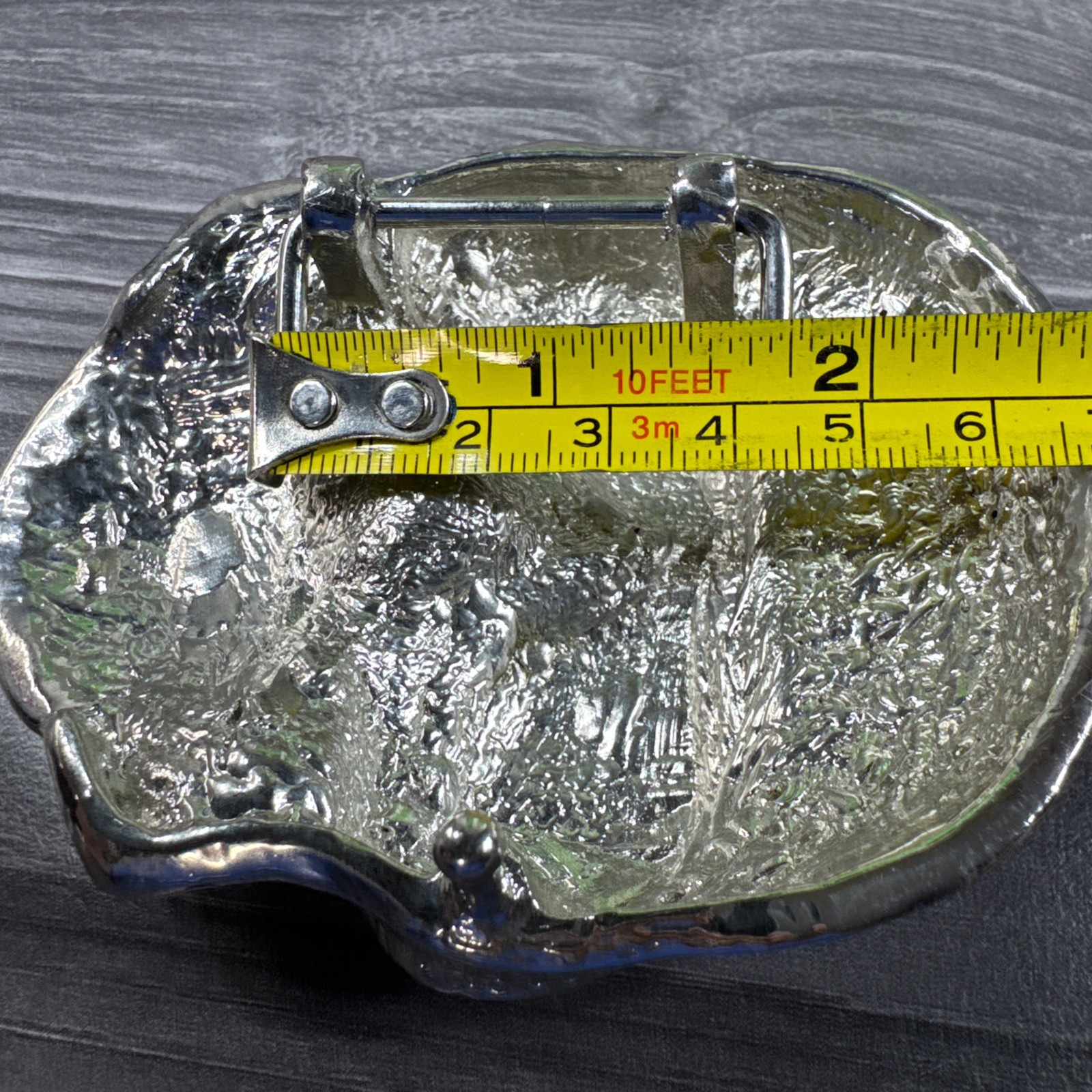 Skull Belt Buckle Wearing Sunglasses Silver Finish Clear Stone