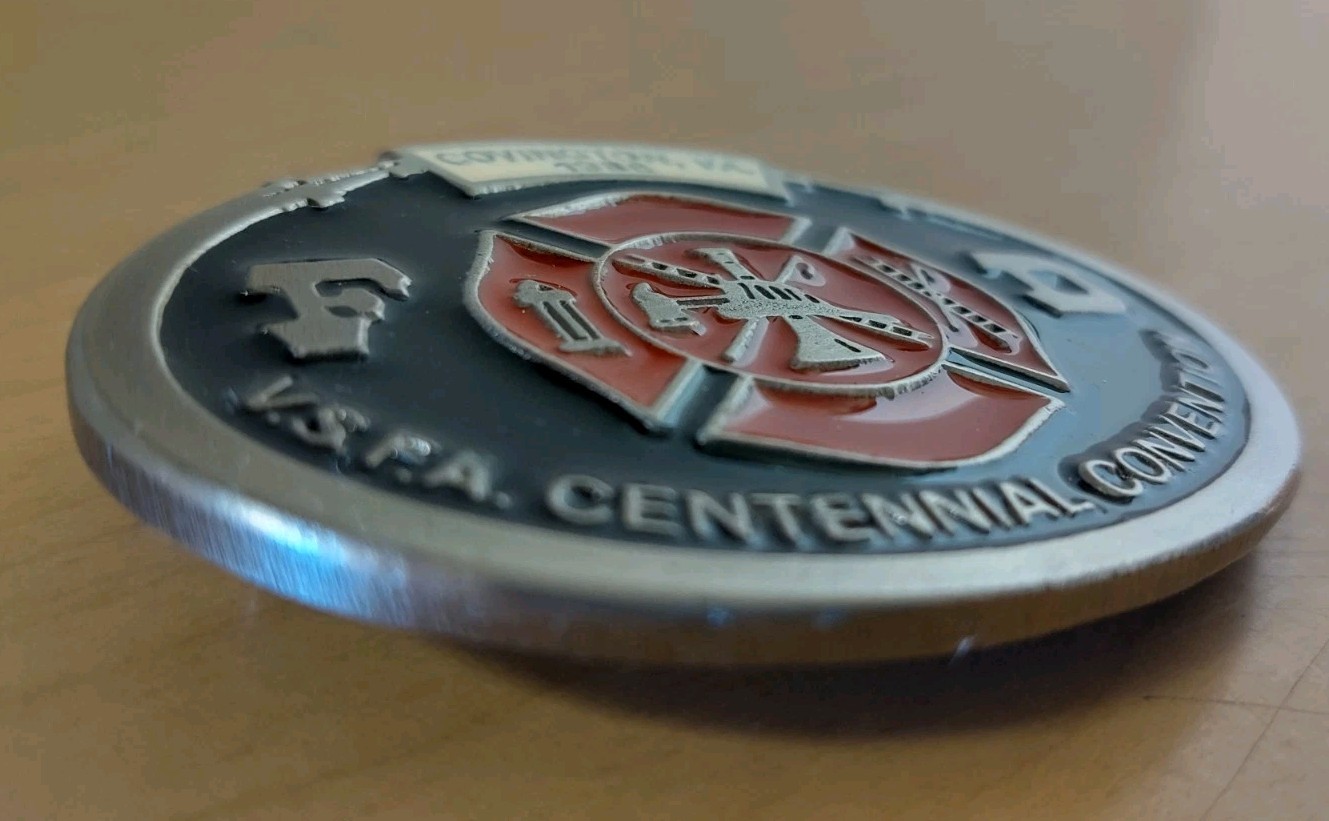 VSFA FIREFIGHTERS ASSOCIATION 1986 CENTENNIAL BUCKLE COVINGTON VA