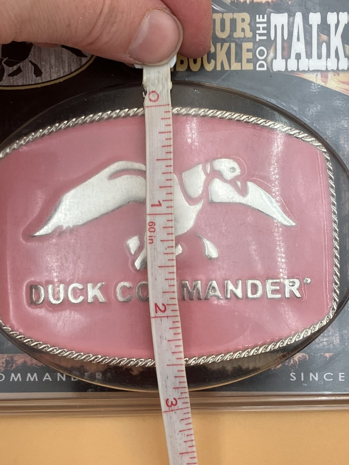 Belt Buckle DUCK COMMANDER Pink Silver MONTANA SILVERSMITHS New