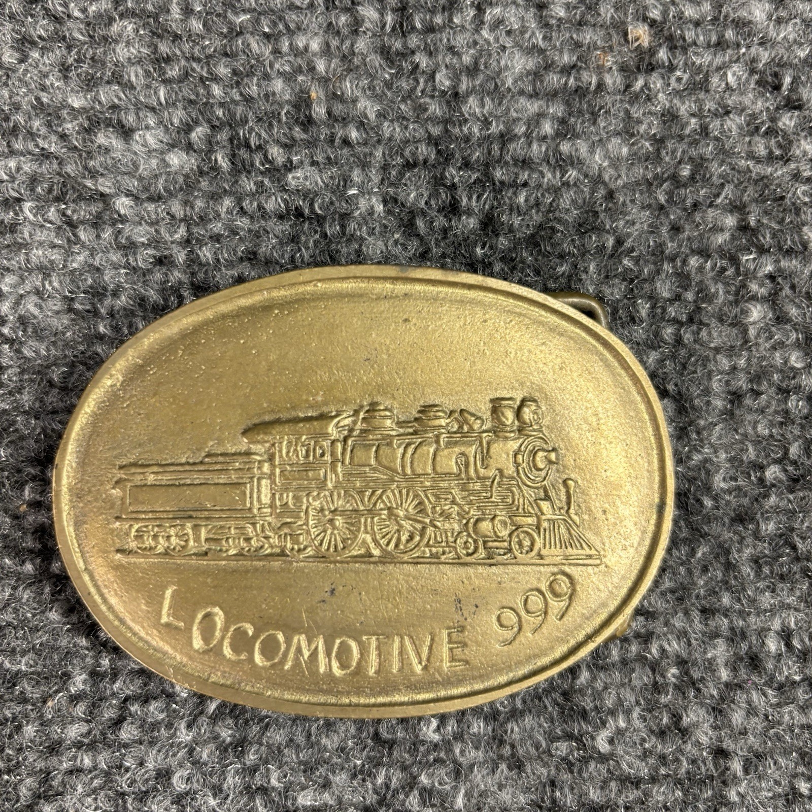 Locomotive 999 Solid Brass Belt Buckle Railroad Engine Train