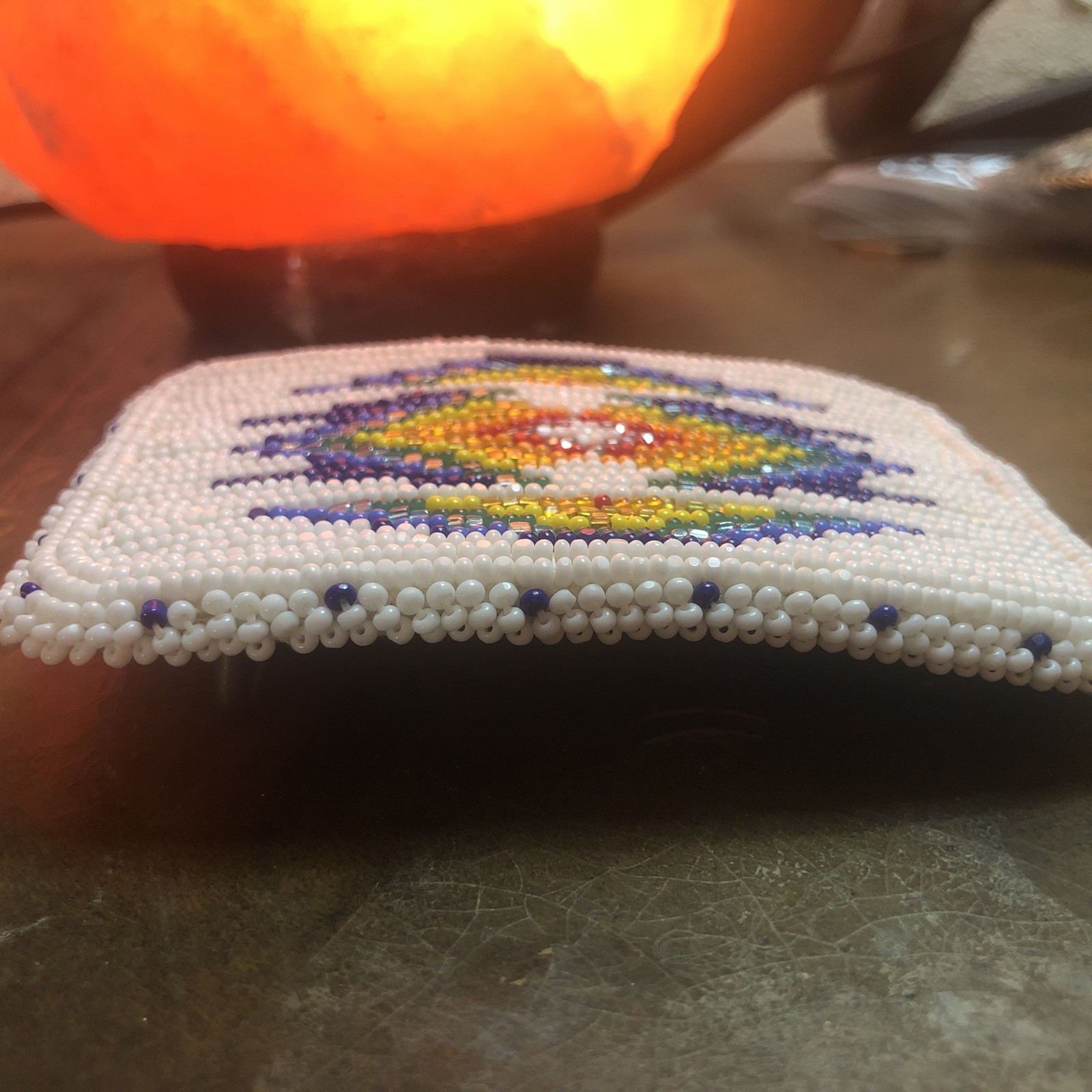 vintage NATIVE AMERICAN belt buckle BEADED handcraft NAVAJO indian western