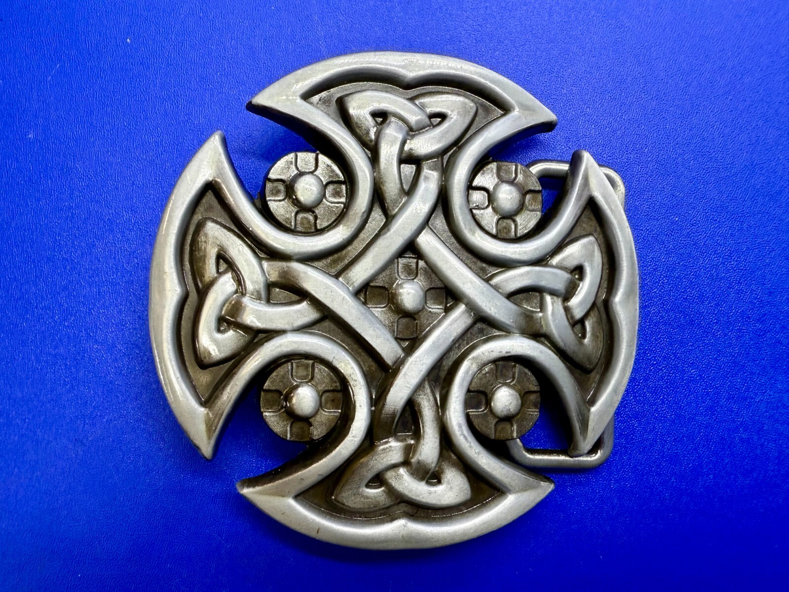 Celtic Shield Iron Cross Religious Gothic Punk Cutout Silver Color Belt Buckle