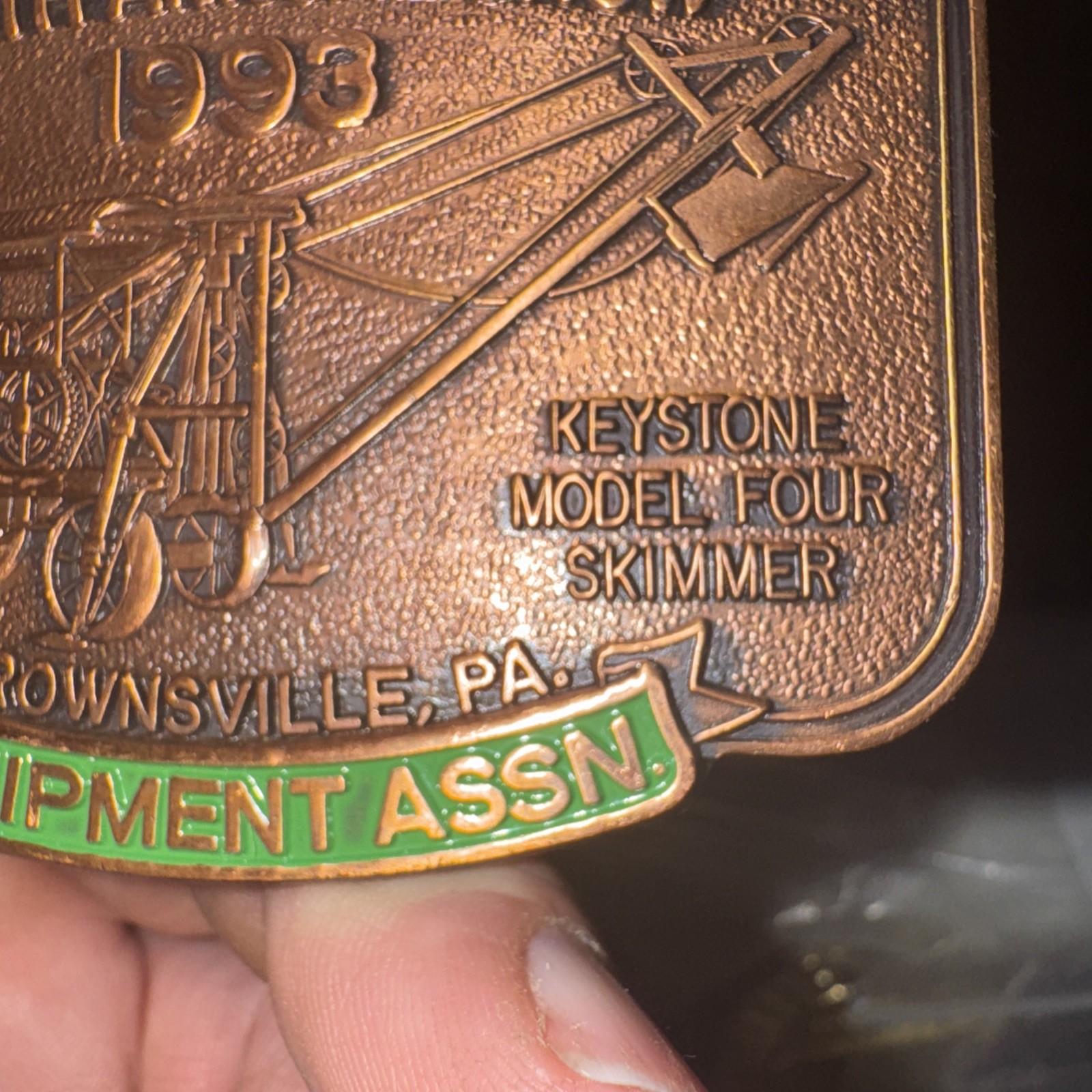 Historical Construction Equipment Show Belt Buckle Limited Edition Embossed 1993