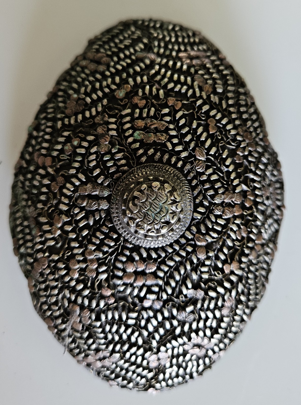 Vtg Silver Plated Copper Wire Filigree Belt Buckle Ornate Lace Medallion Large