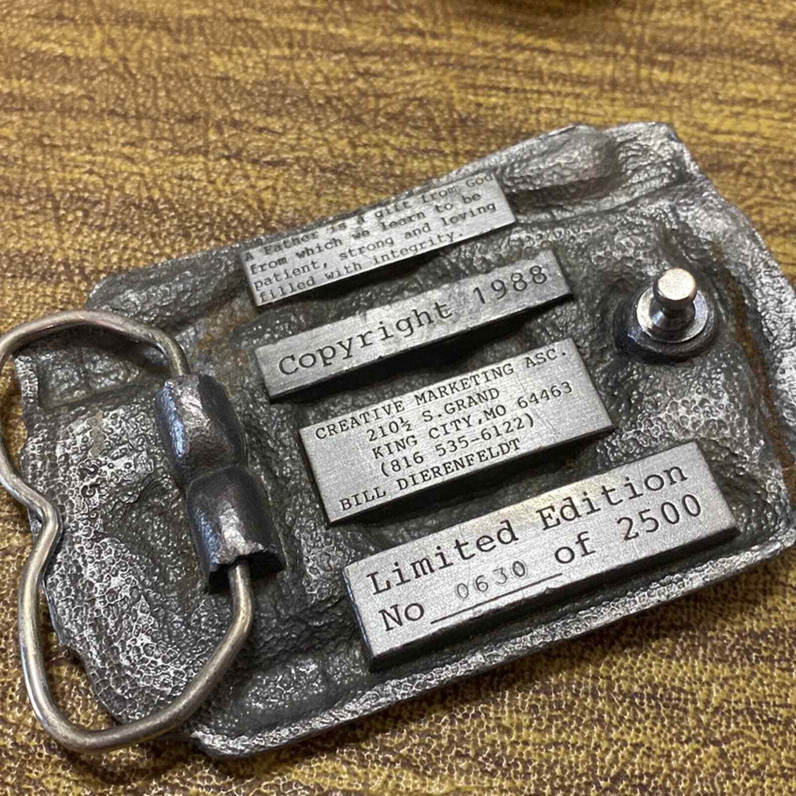 Vintage Pewter Fathers Day June 19th 1988 A Tribute To A Father Belt Buckle
