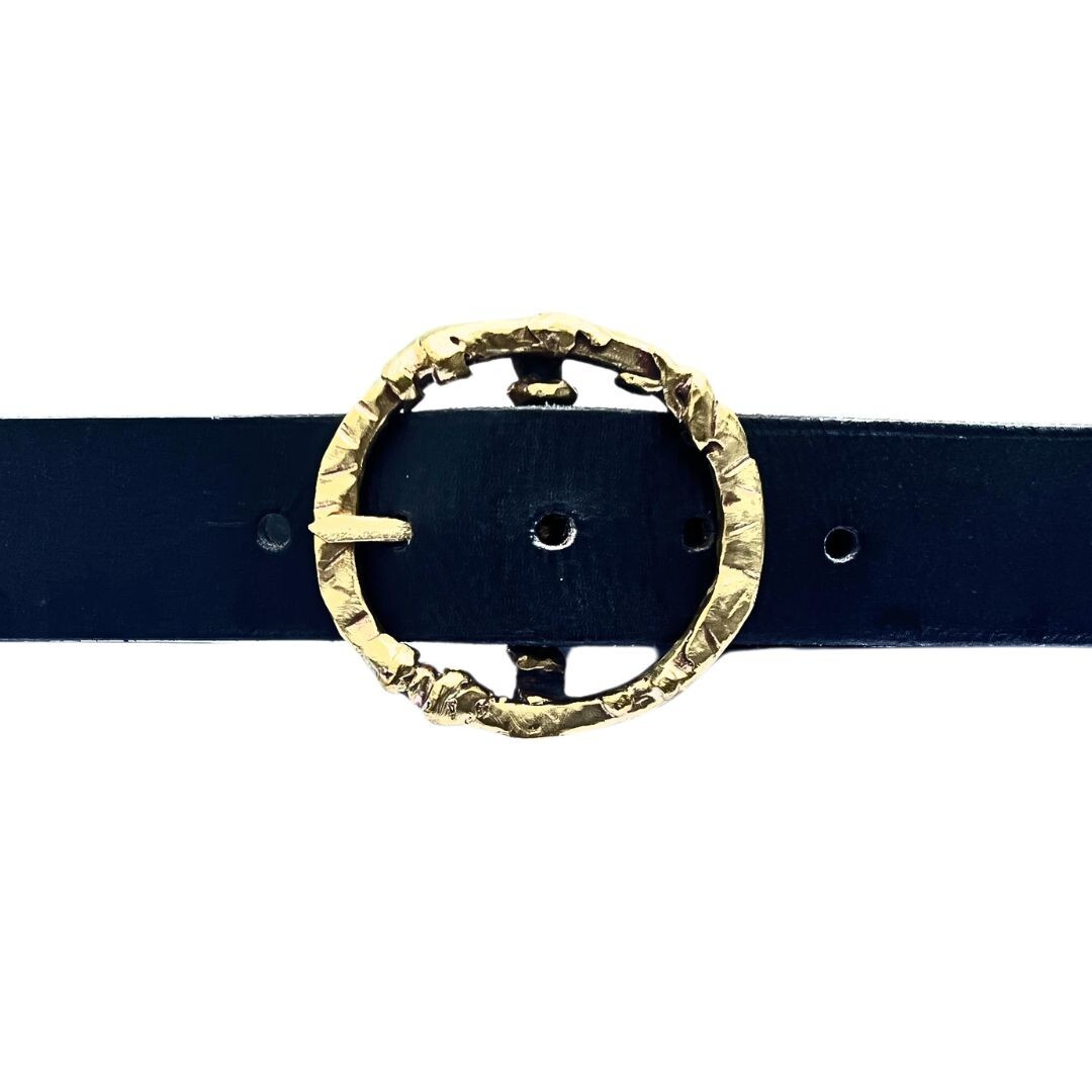 Handmade Solid Brass Belt Buckle USA | 1.5&Prime; « PEGASUS » Retro Artisan Buckle Men