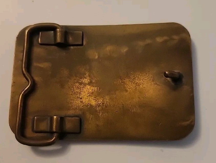 Vintage Space Shuttle Rockwell International Brass Belt Buckle