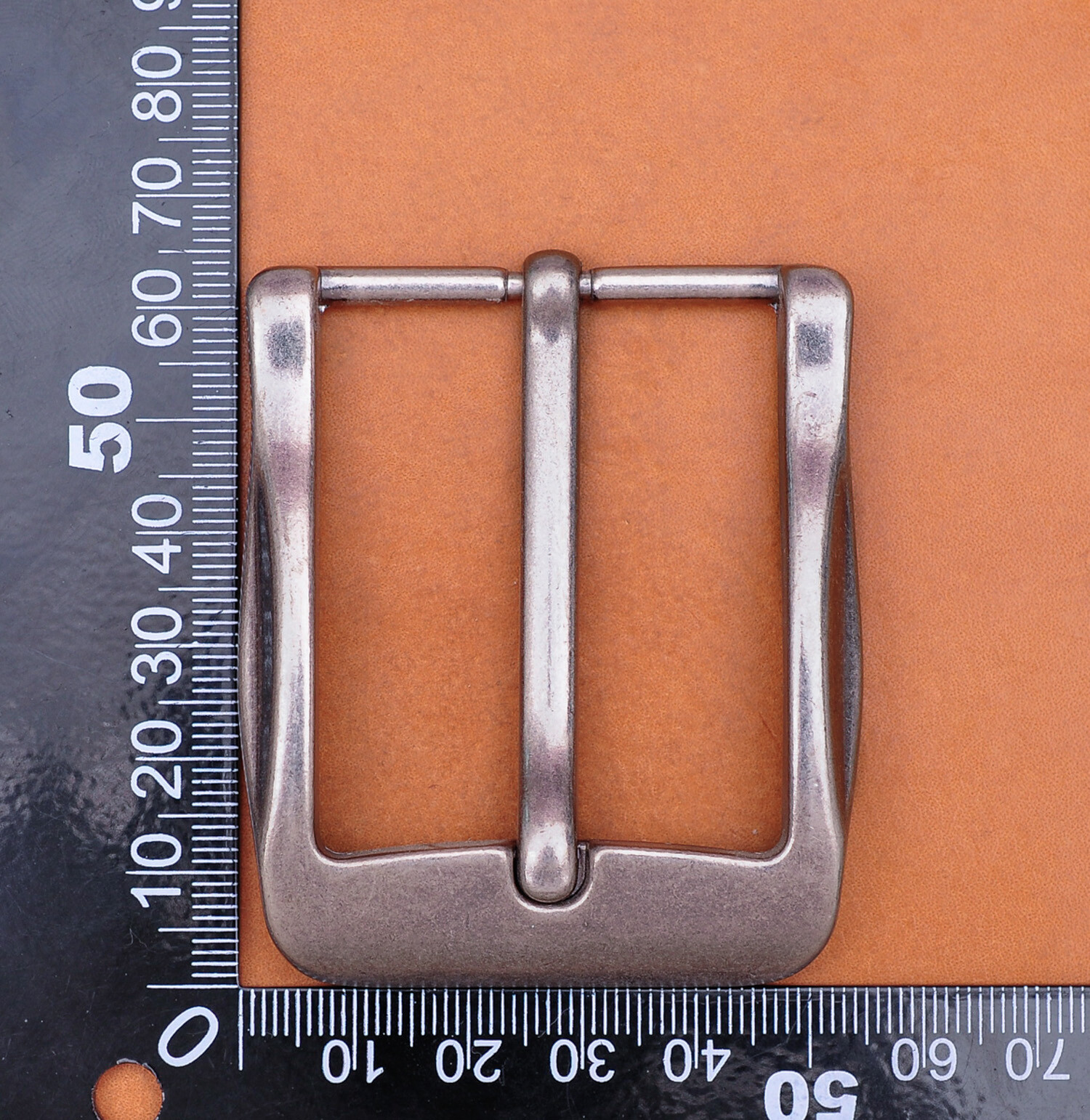 40mm Antique Silver Casual Men Pin Waist Leather Single Prong Clips Belt Buckle