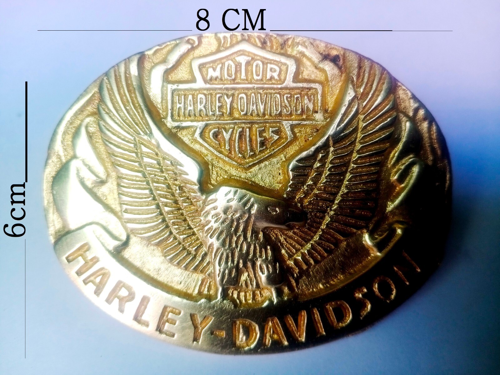 Vintage Harley Davidson Brass Belt Buckle Screw Closure Type Working Condition