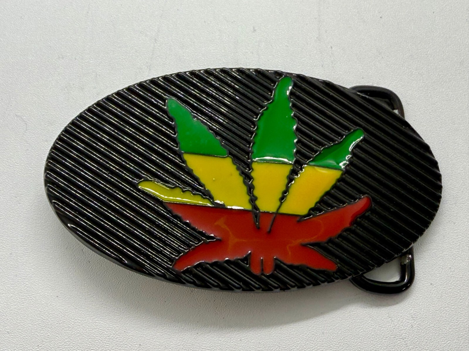 Rasta Colored Pot Marijuana CBD Weed Leaf Delta-283773 New Colorful Belt Buckle
