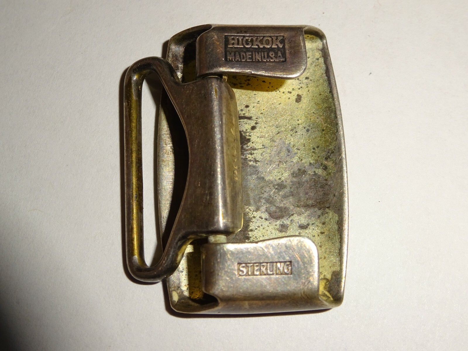 Sterling Belt Buckle by Hickok Made in USA Monogrammed IM