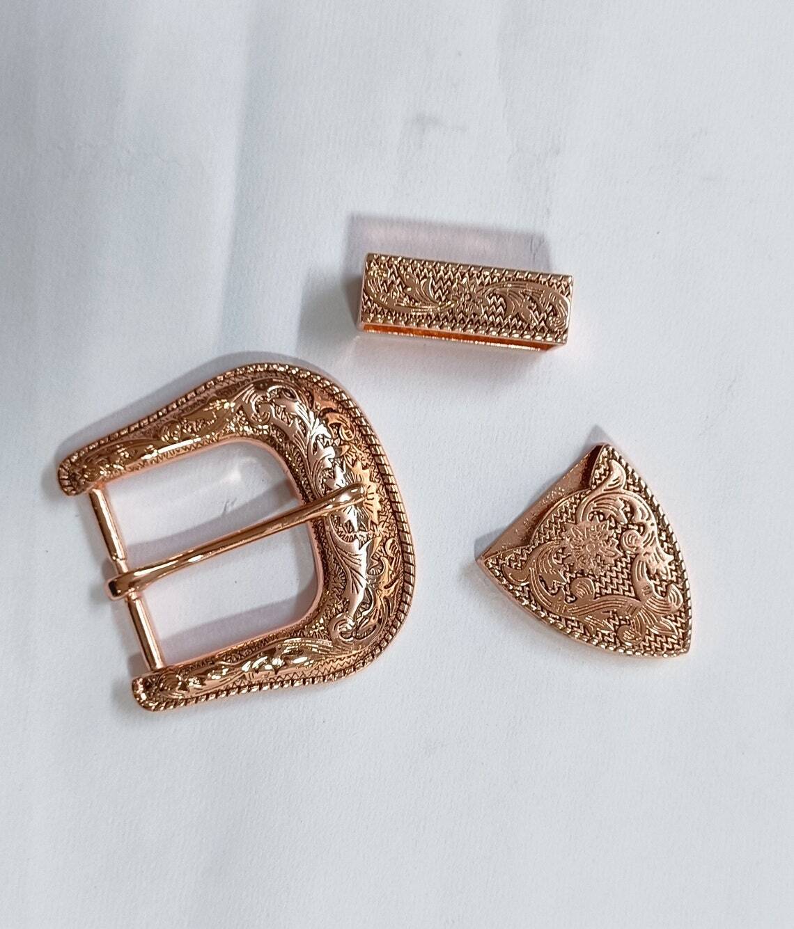 Western 3 piece buckle set brass buckle set 3 pcs Sagittarius buckle 1.5&Prime;, 38mm