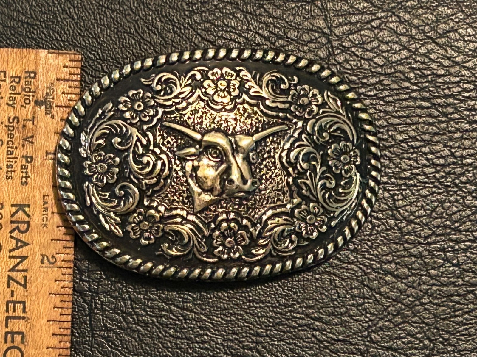 Bad ass bull belt buckle, new condition, embossed bull head