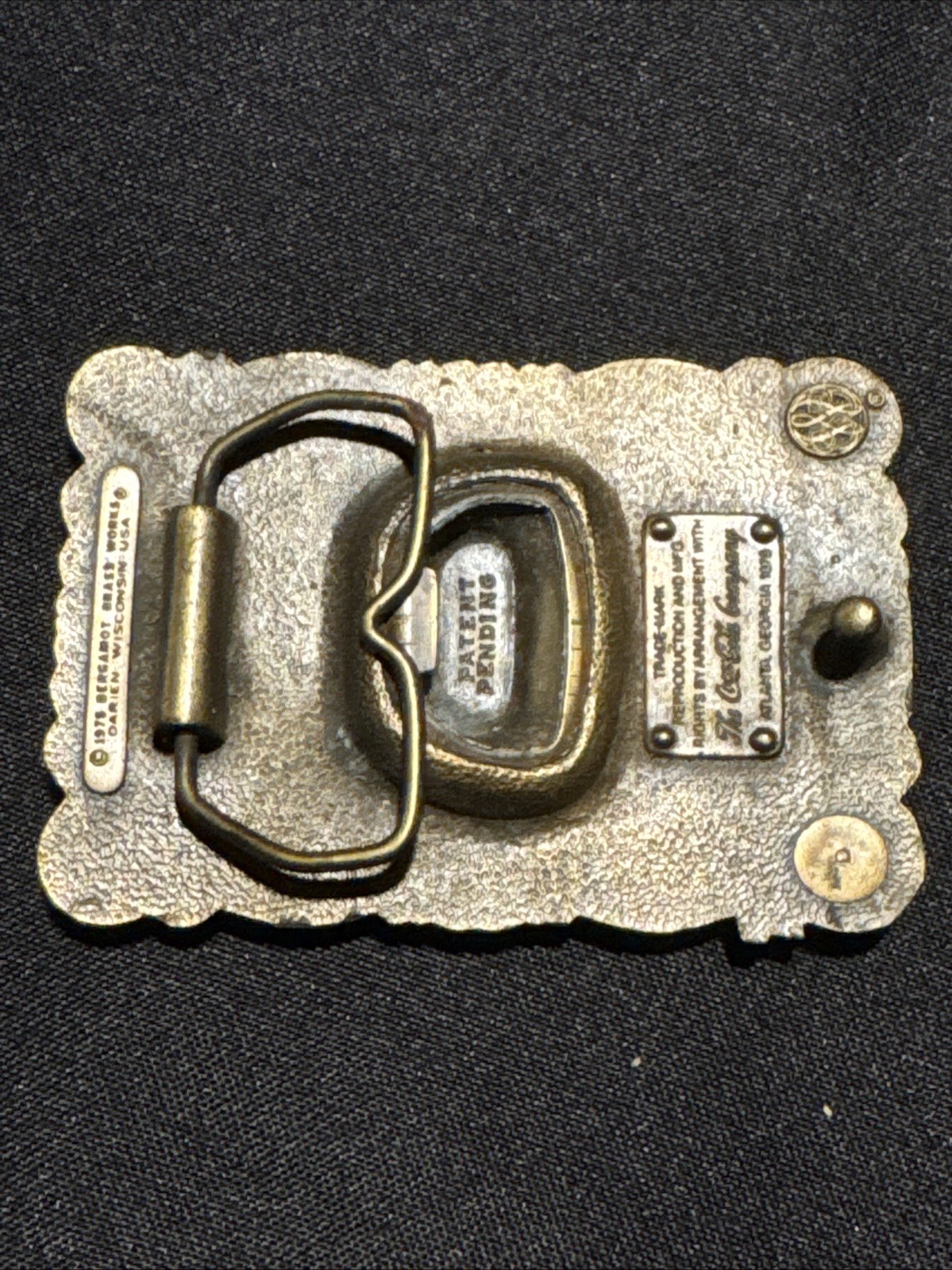 Vintage Coca-Cola 75th Anniversary Brass Belt Buckle w/ Bottle Opener 1976 USA
