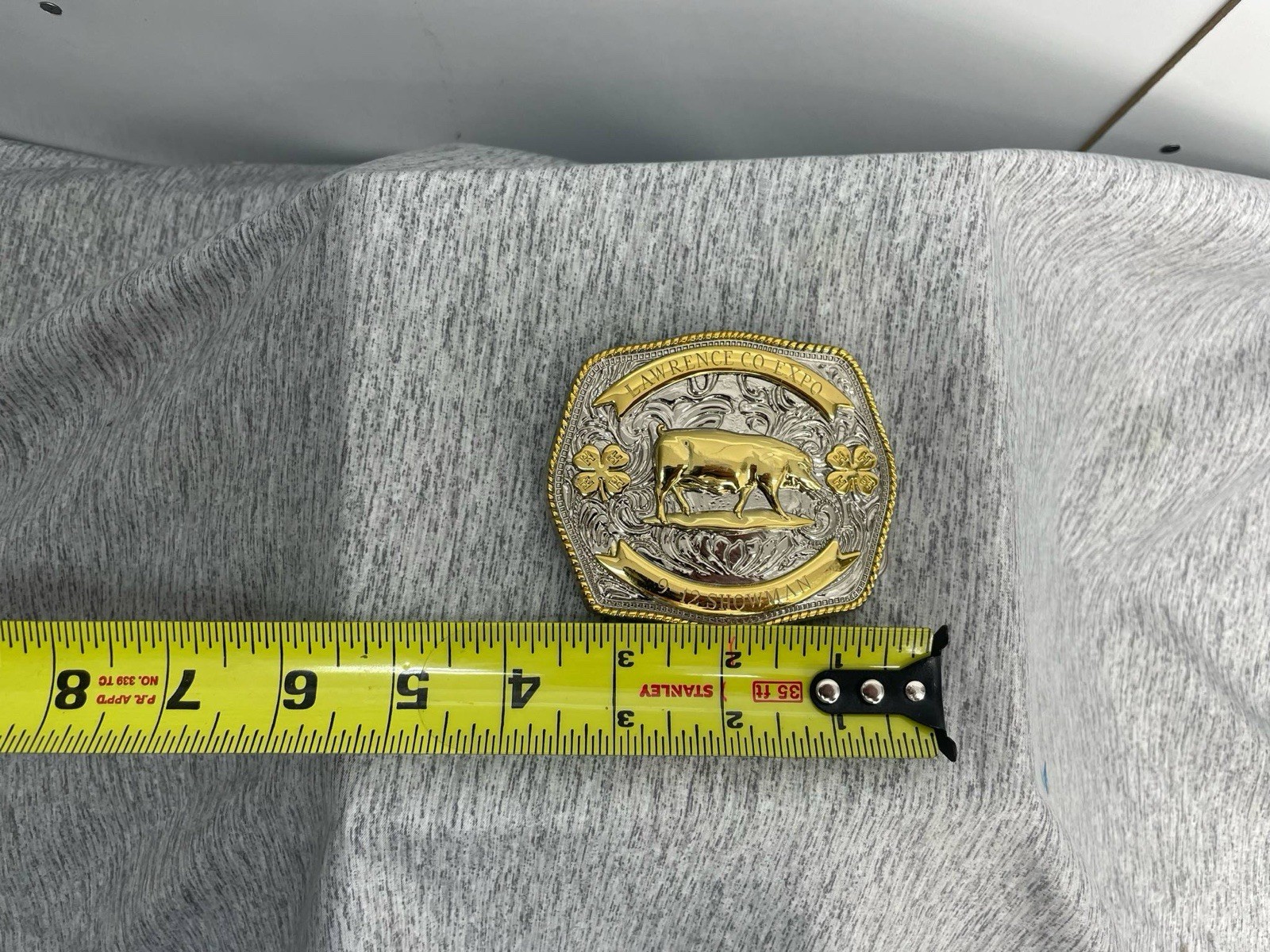4H 4-H Trophy Belt Buckle For Swine, Pigs, Sows, Boar 3.5” X 3” Engraved