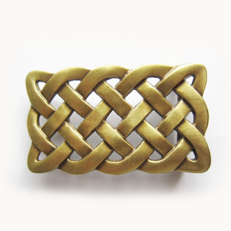 Celtic Cross Knot Solid Brass Metal Belt Buckle