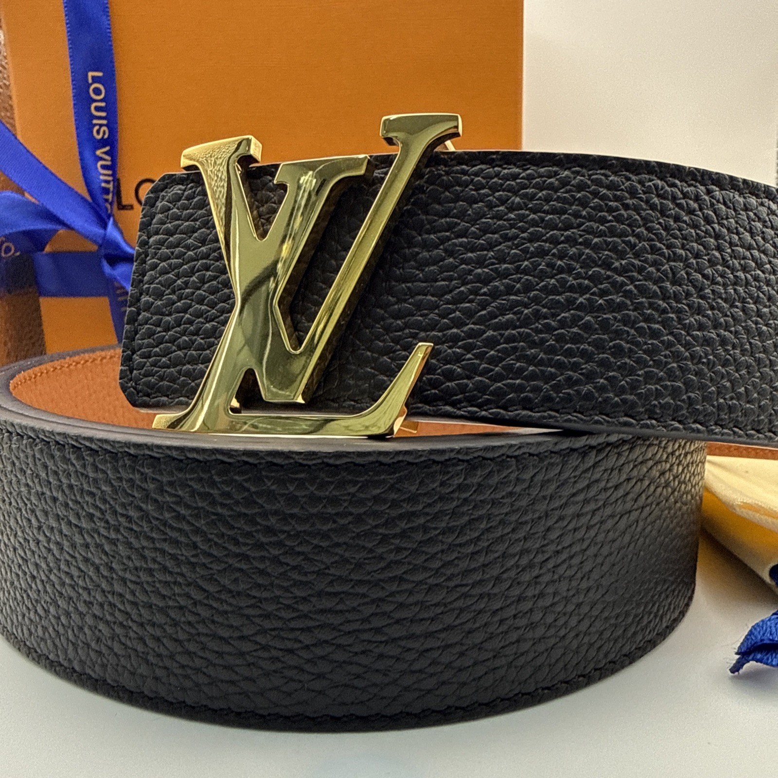 Louis Vuitton Belt M9151 Black Leather 434506