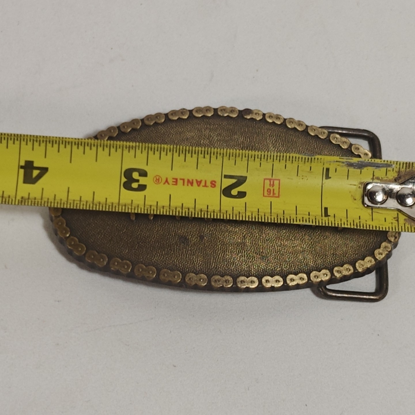 Yamaha Motorcycle Chain Belt Buckle Brass 1970&rsquo;s Vintage Worn Functional