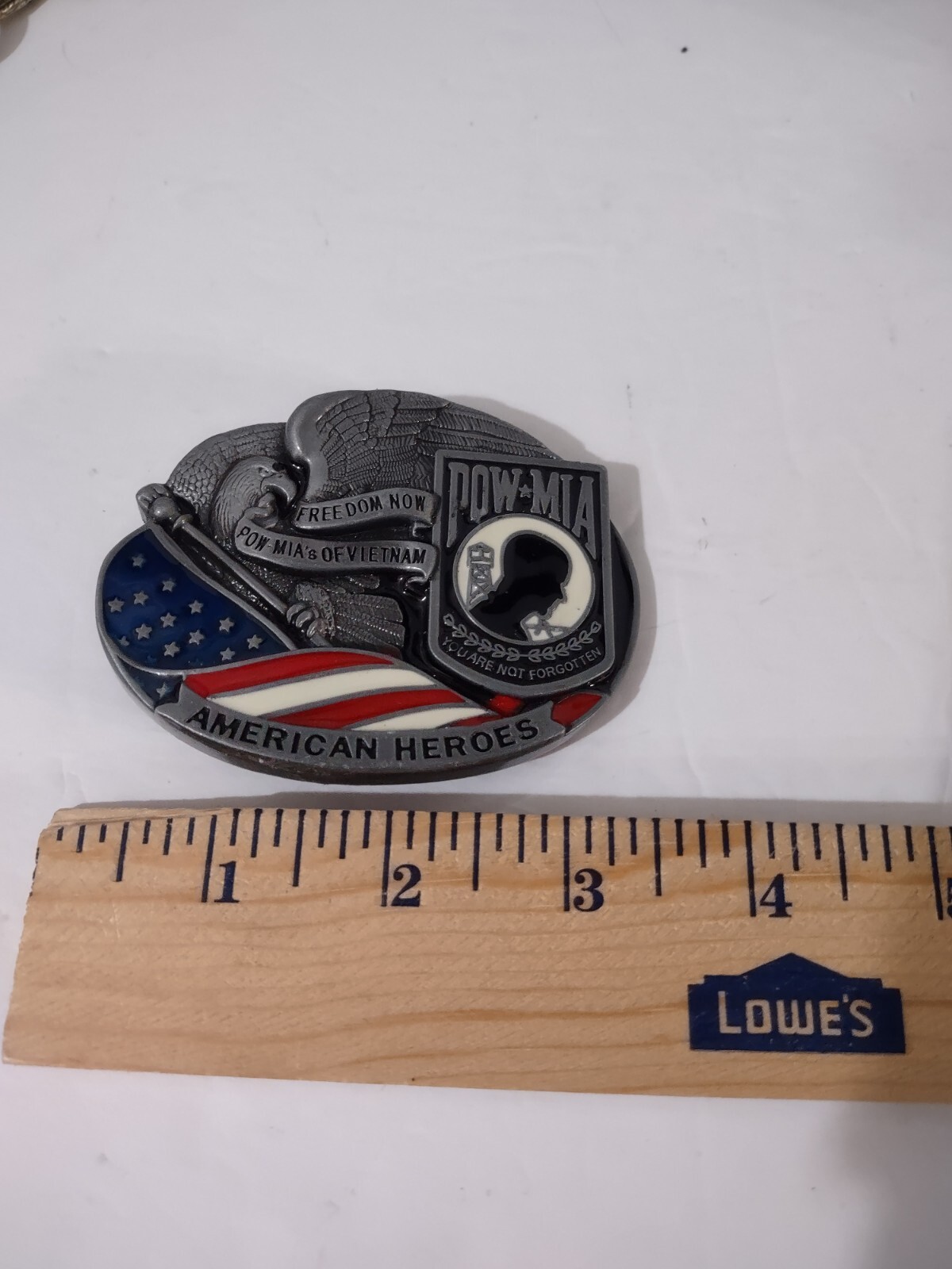 POW MIA You Are Not Forgotten Belt Buckle American Flag Patriotic Heros