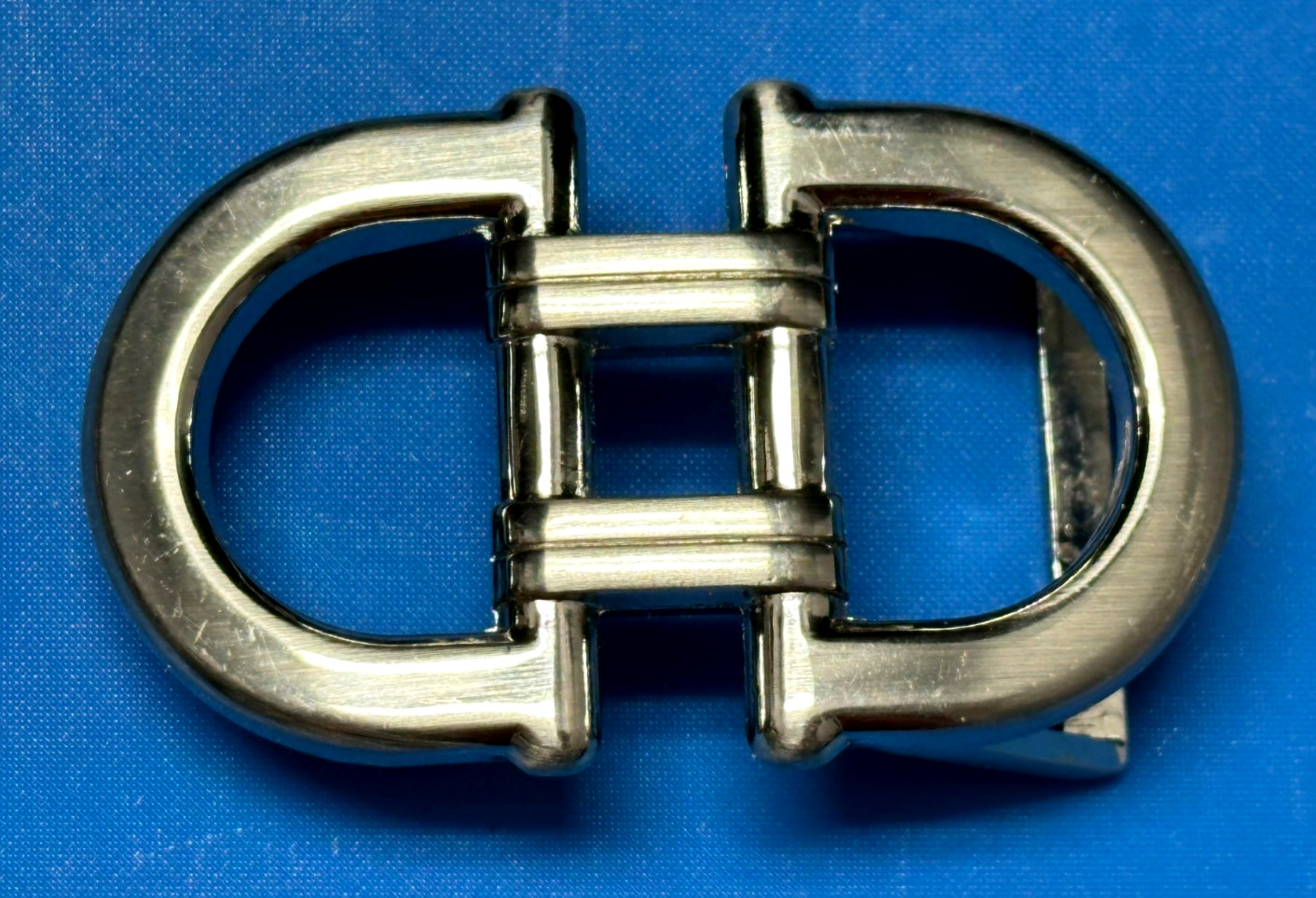 Silver Tone Metallic Double D-ring Belt Buckle ONLY for Men&rsquo;s Belt