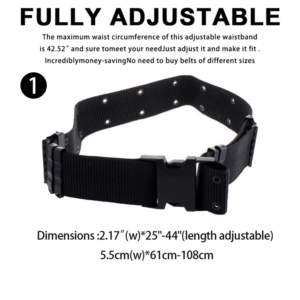 MEN Casual Military Tactical Army Adjustable Quick Release Belts Pants Waistband