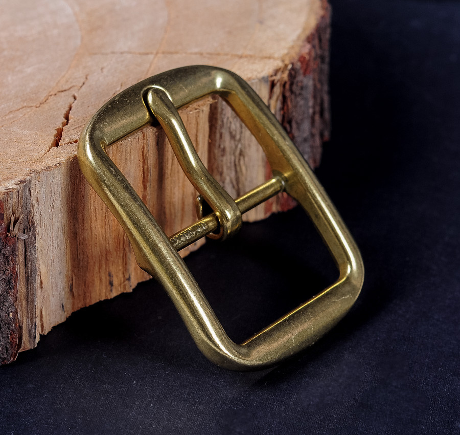 Heavy Brass Classic Center Bar Pin Belt Buckle for Leather Belt Fit 40mm Strap
