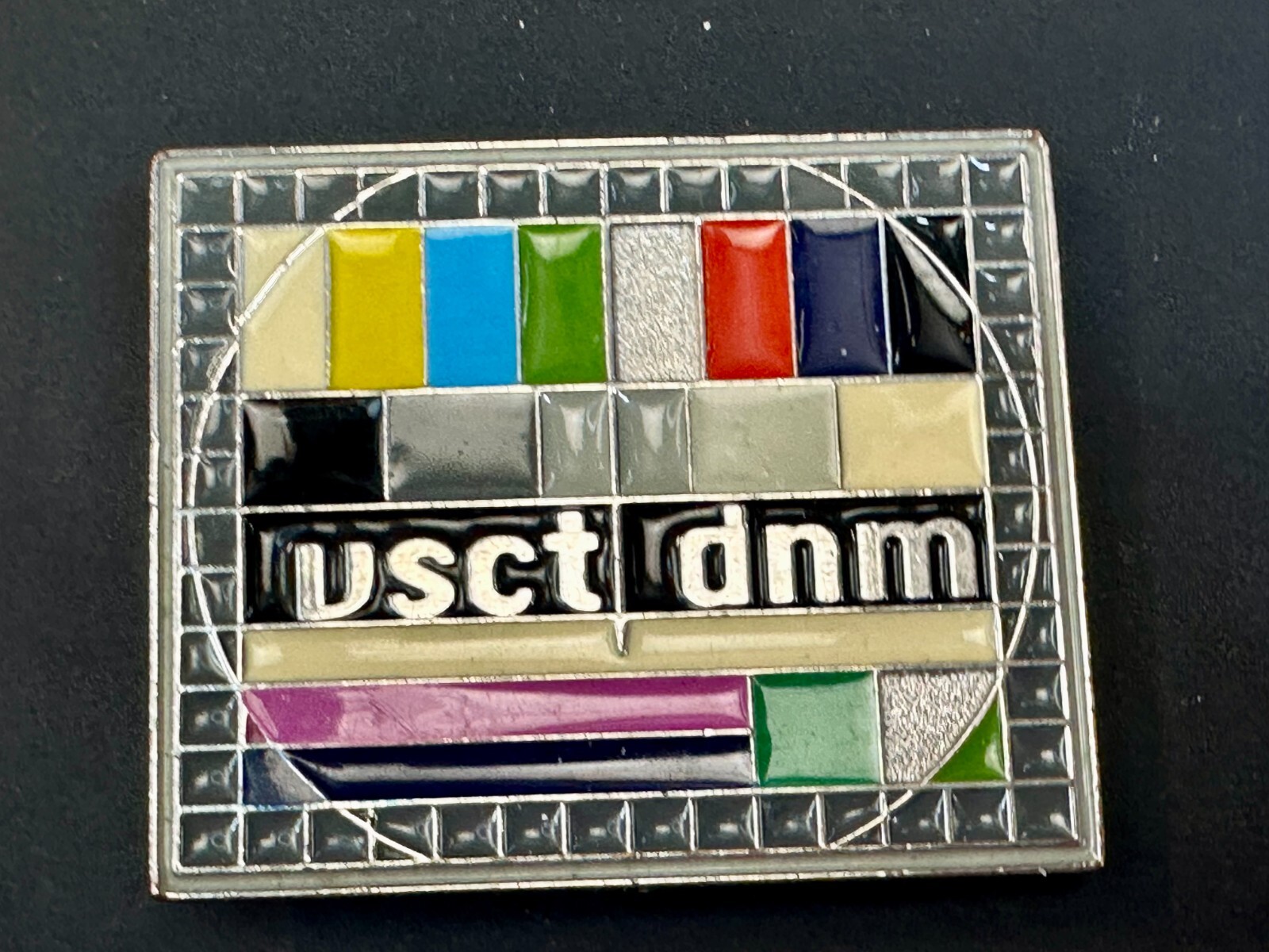 VSCT DNM Digital Print TV No Signal Standby Graphics Broadcast Gear Belt Buckle