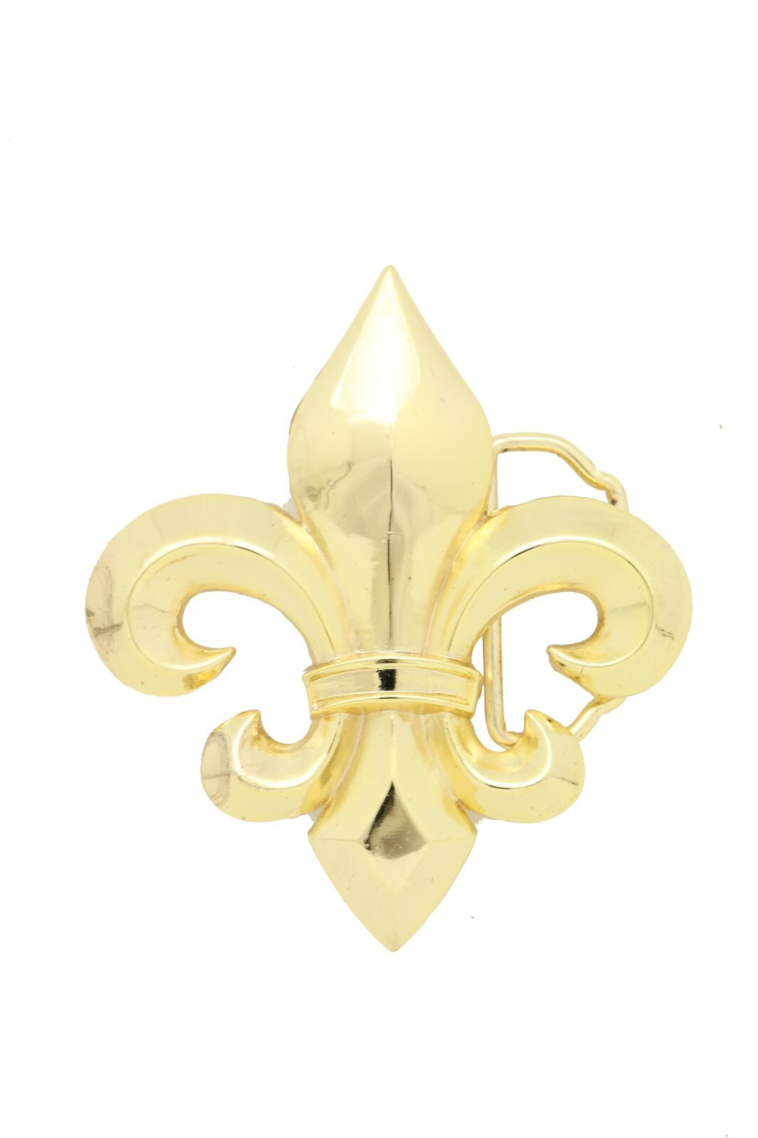 Men Women Gold Metal Belt Buckle French Symbol Fleur De Lis Lily Flower Unisex