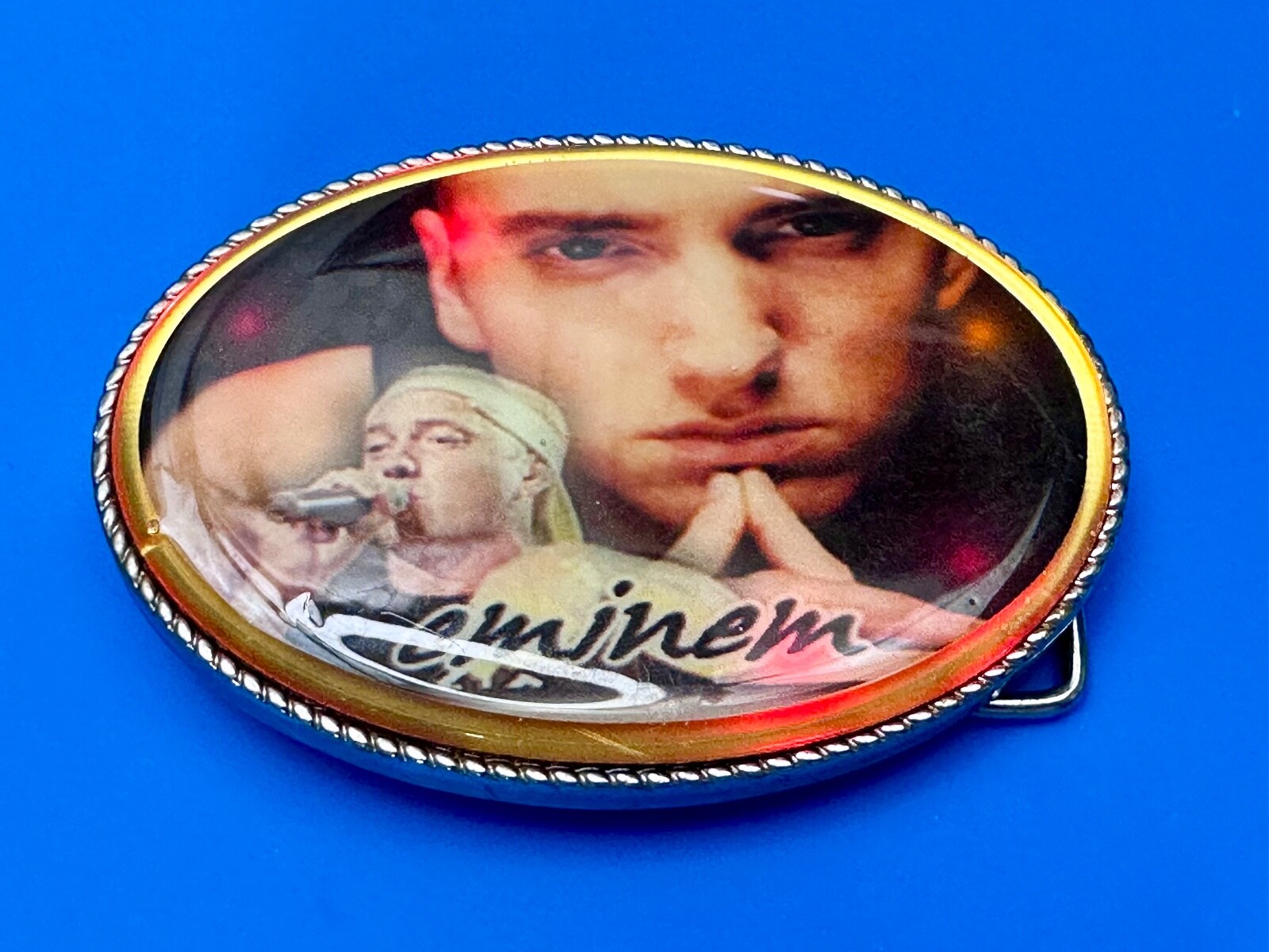 Eminem Slim Shady Led Multi Color Light Flashing Belt Buckle W/ Fresh Battery!