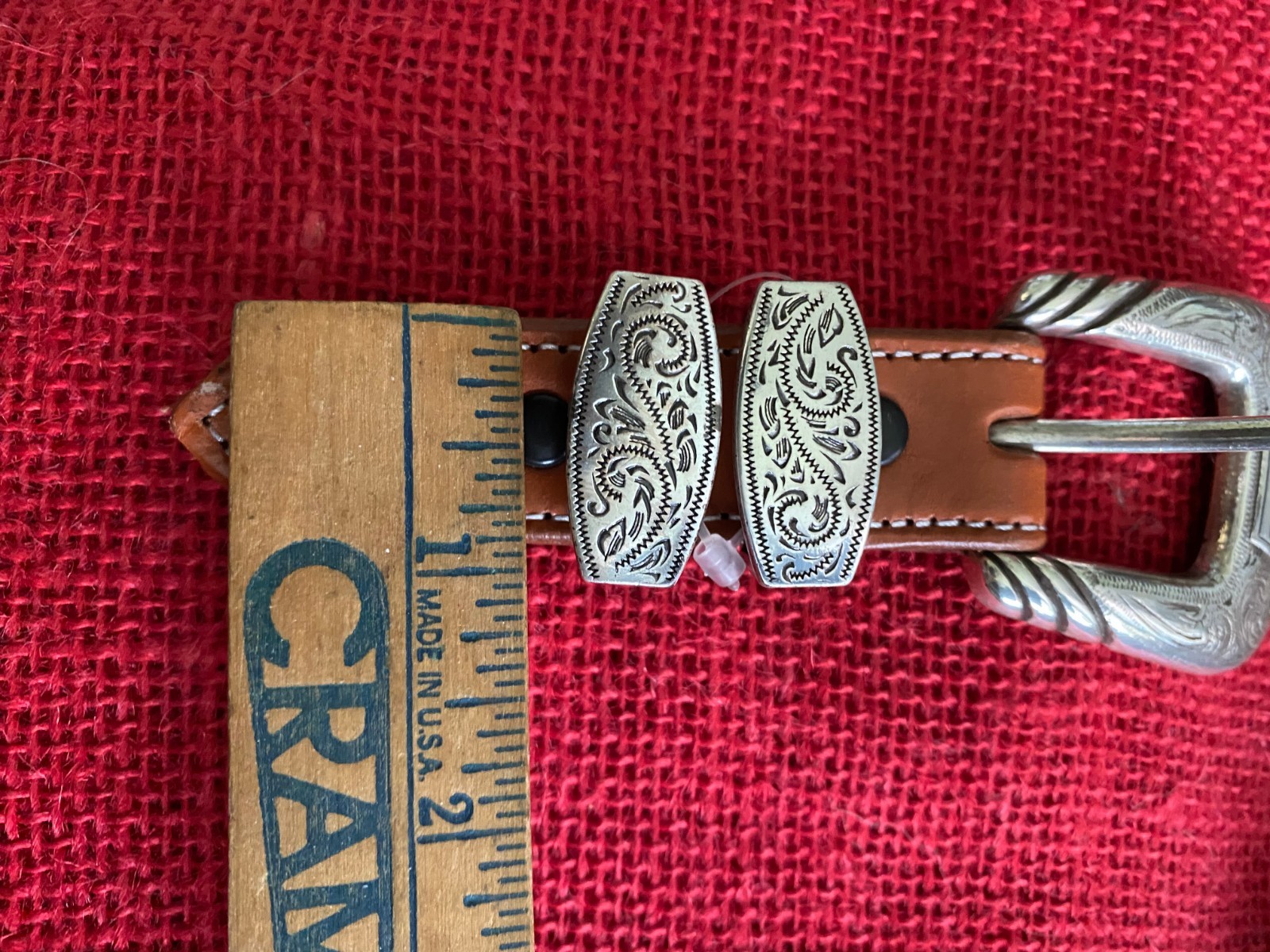 Lucchese Classics Belt Buckle 4 piece set western engraved SHIPS FOR FREE