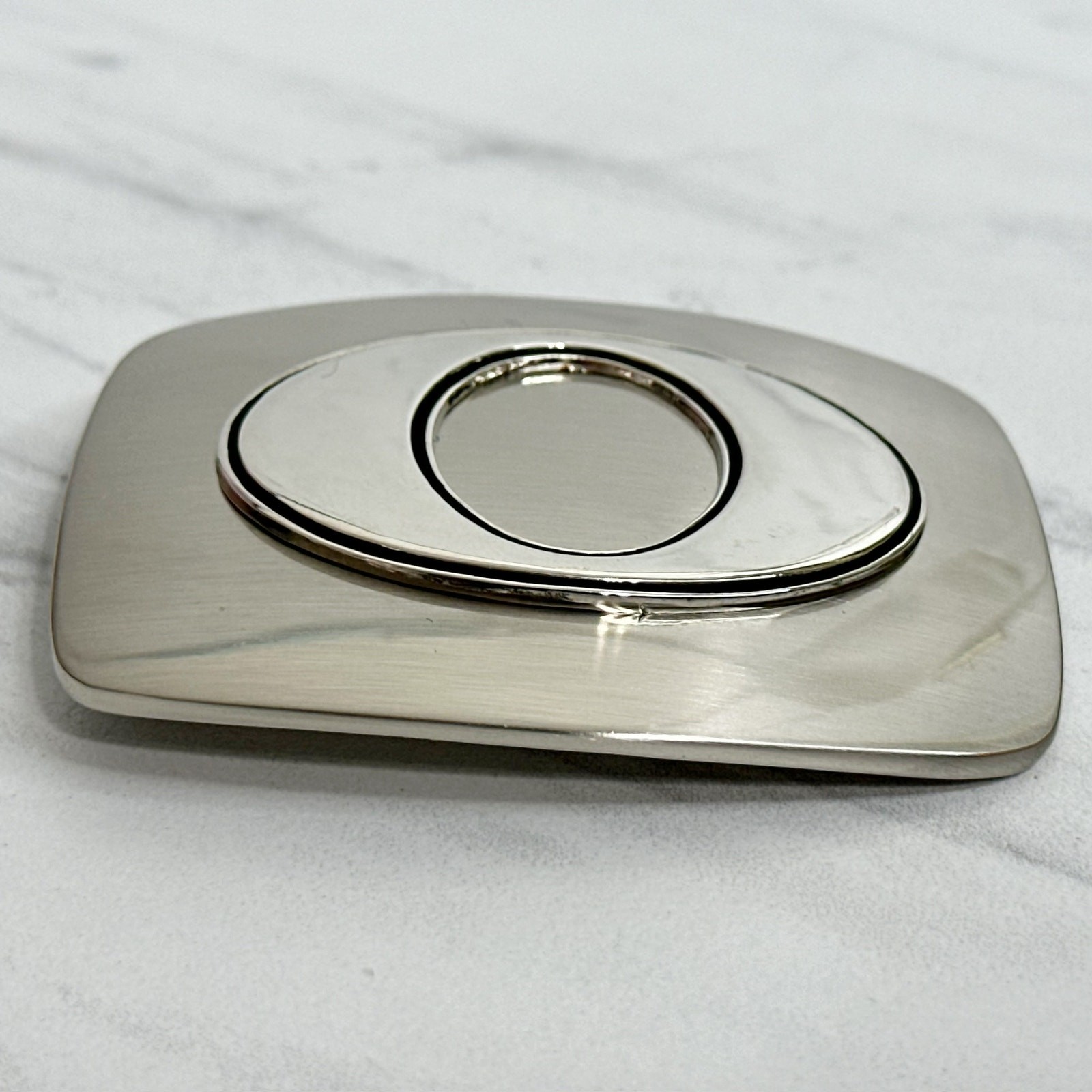 O Letter Initial Monogram Silver Tone Belt Buckle