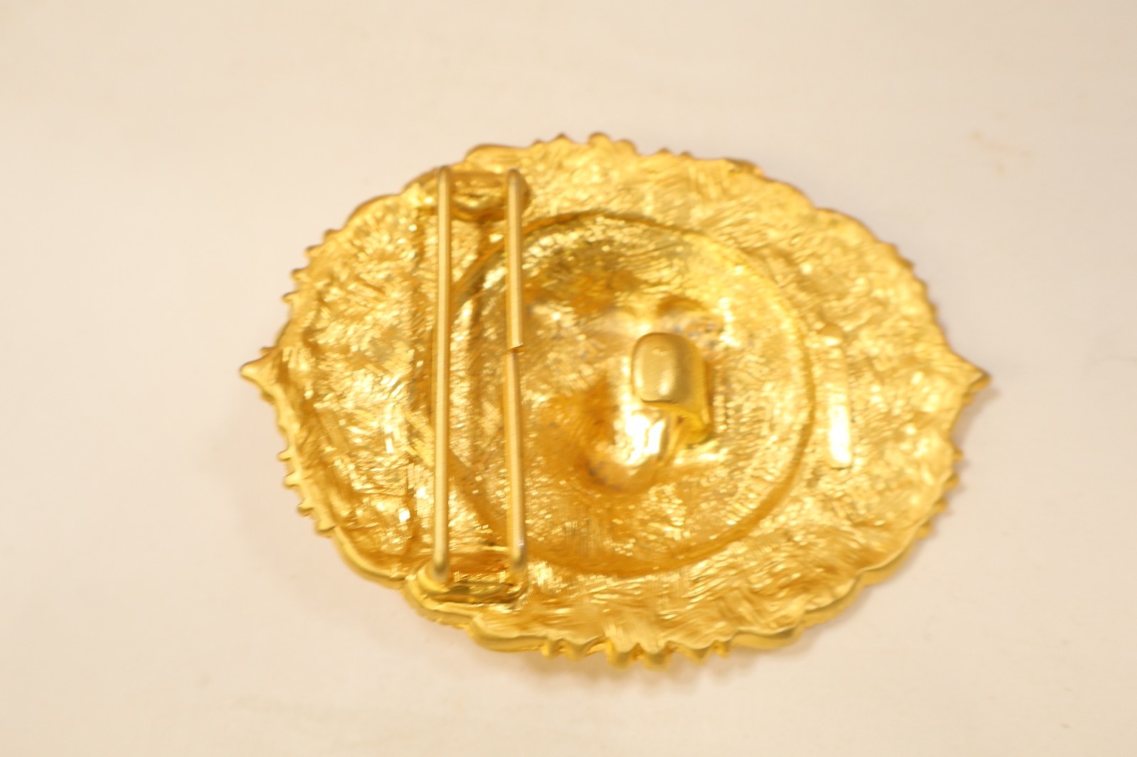 Gold Tone Medusa Head Belt Buckle