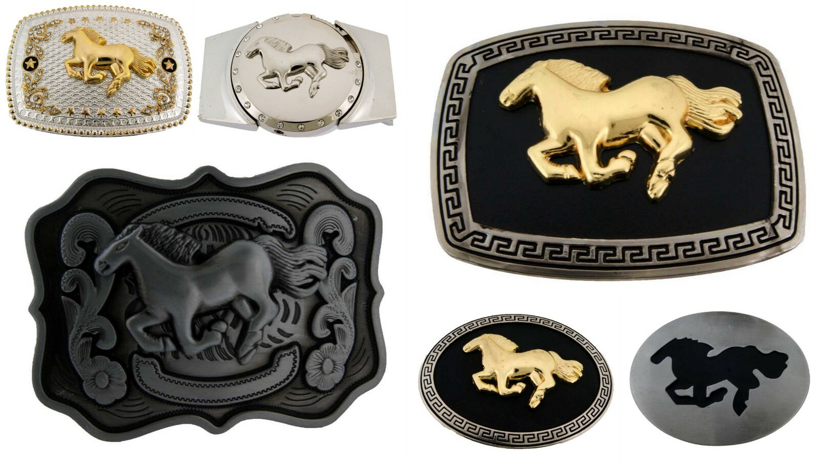 belt buckles lot 6 PCS Closeout Wholesale Western Running Horse shoes head New