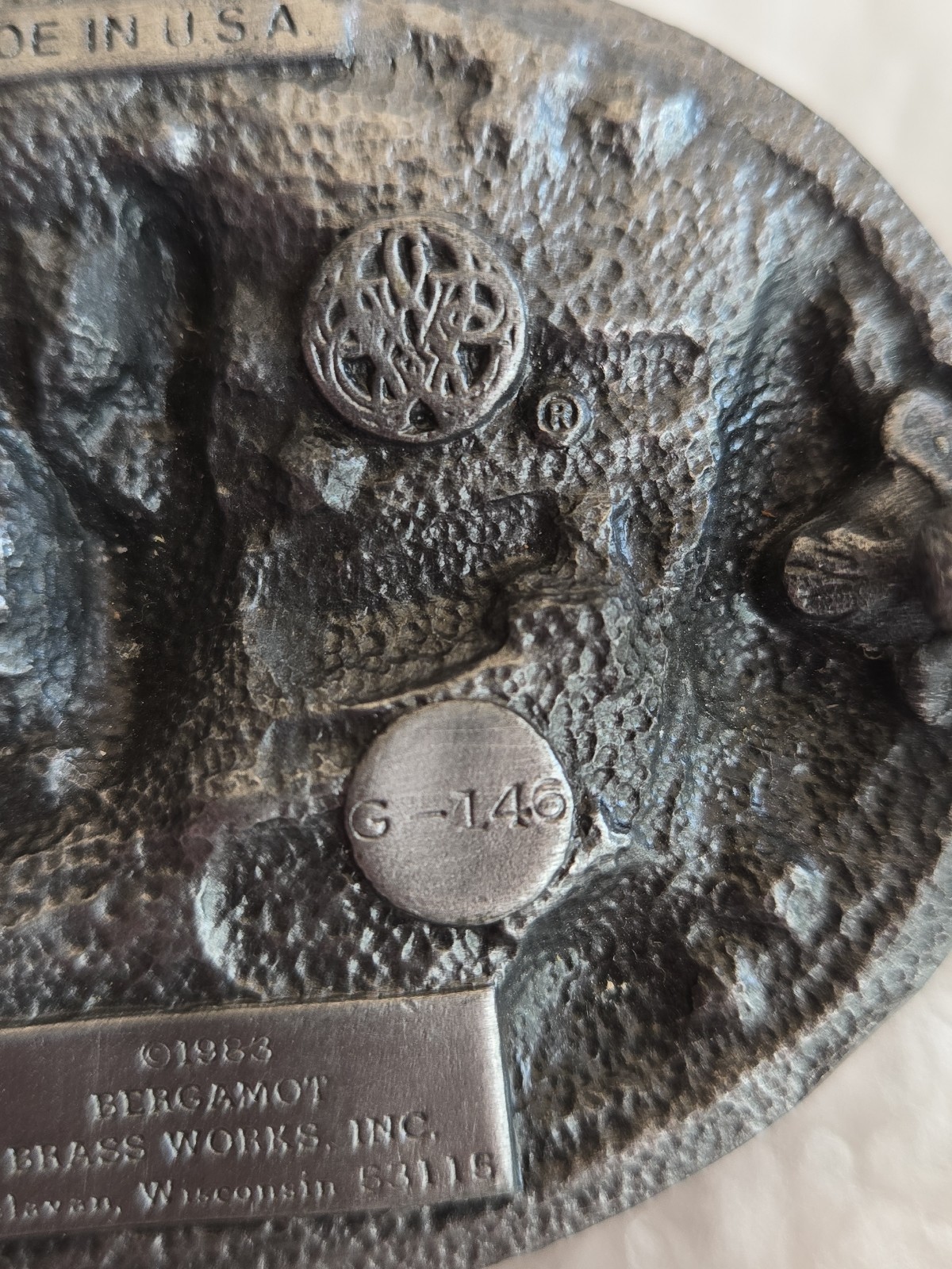 Vintage Bergamot Deer Belt Buckle #G-146 Glossy Colors Pewter 1983 Made In USA