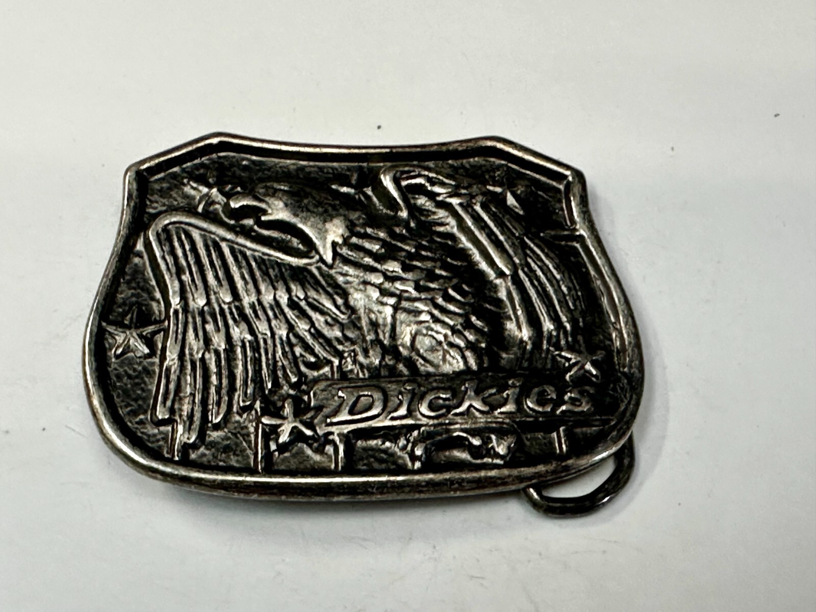 Dickies Flying Eagle Spreading Wings Silver Tone Advertisement Belt Buckle