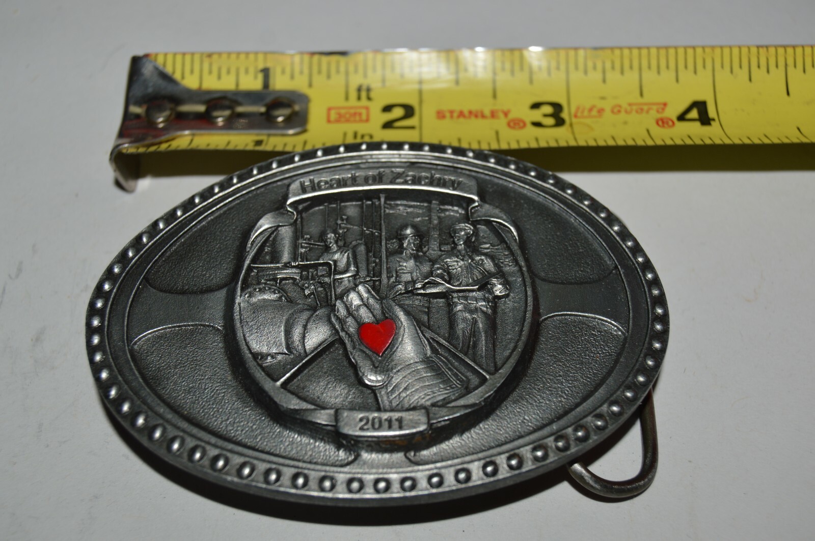 2011 Heart of Zachary Cape Canaveral Energy Center Award Red Heart Belt Buckle