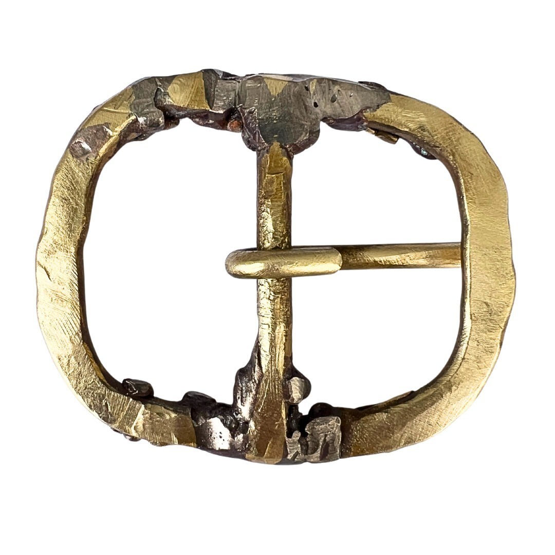 Handmade Solid Brass Belt Buckle USA | 1.5&Prime; Retro Artisan Buckle Men & Women